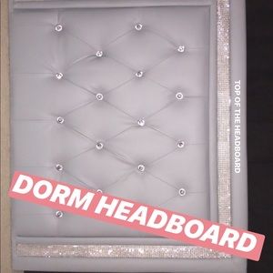 DORM HEADBOARD - SILVER/GREY WITH DIAMONDS